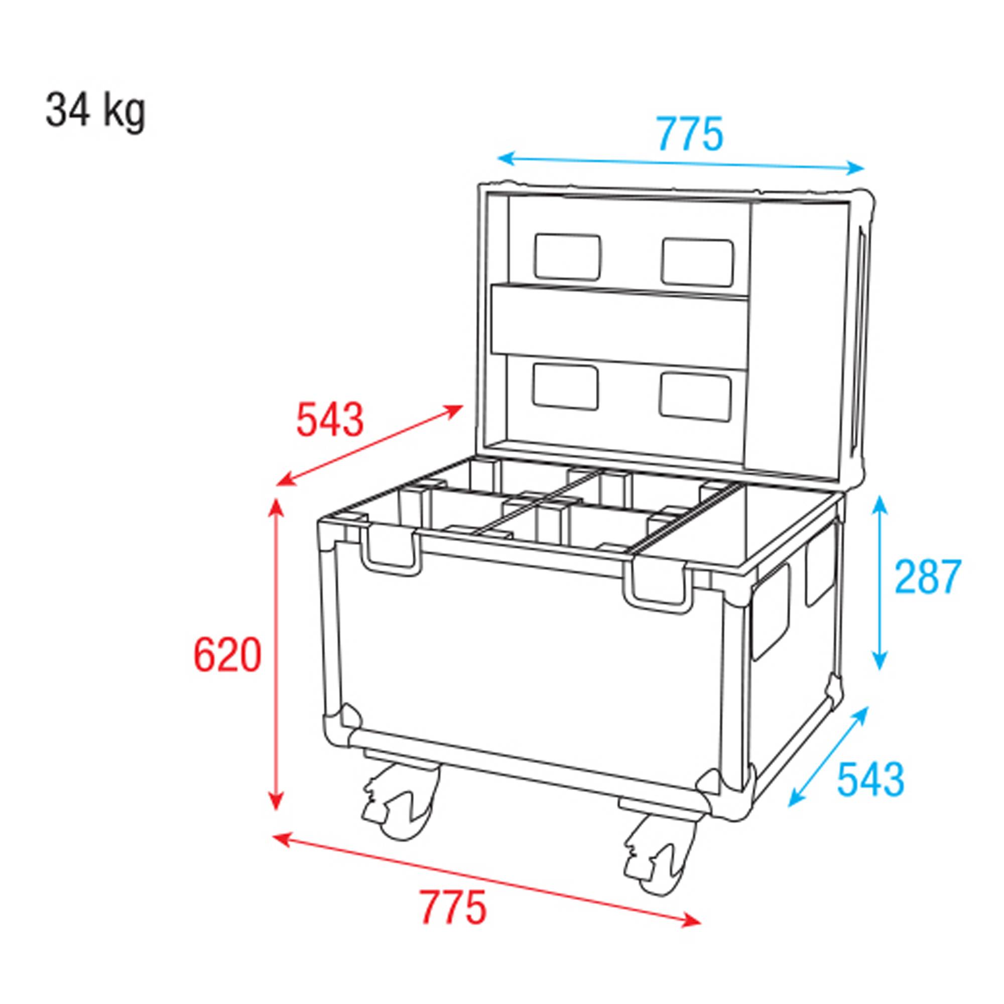 Showtec Case for 4x Shark Beam FX Flight Case
