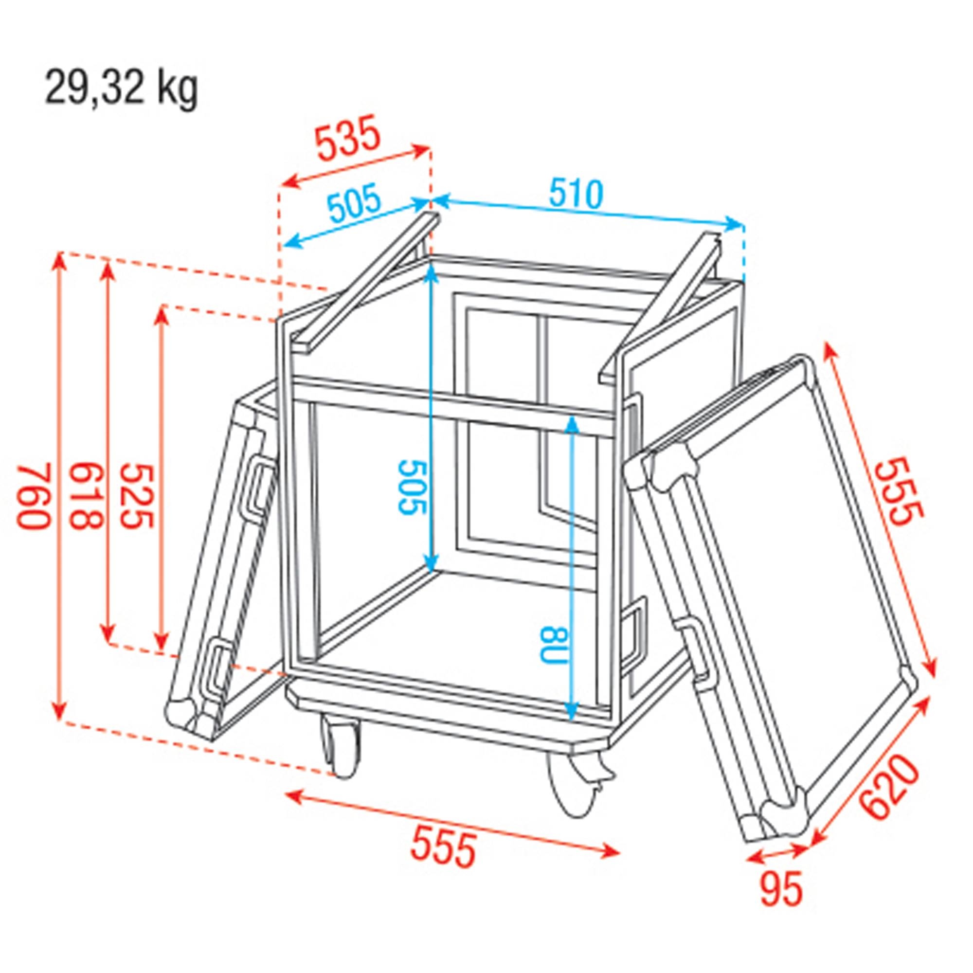 Showgear Combi Case 8HE + 10HE top