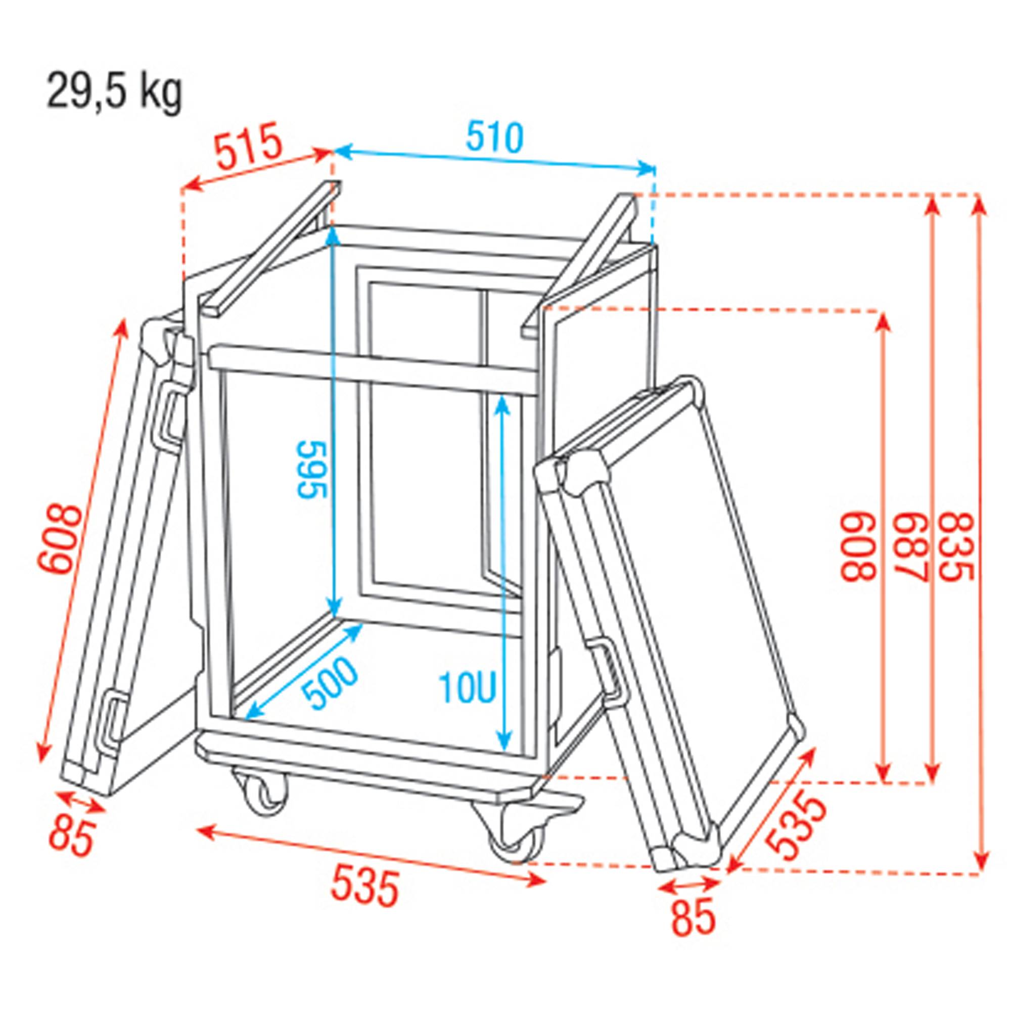 Showgear Combi Case 10HE + 10HE top