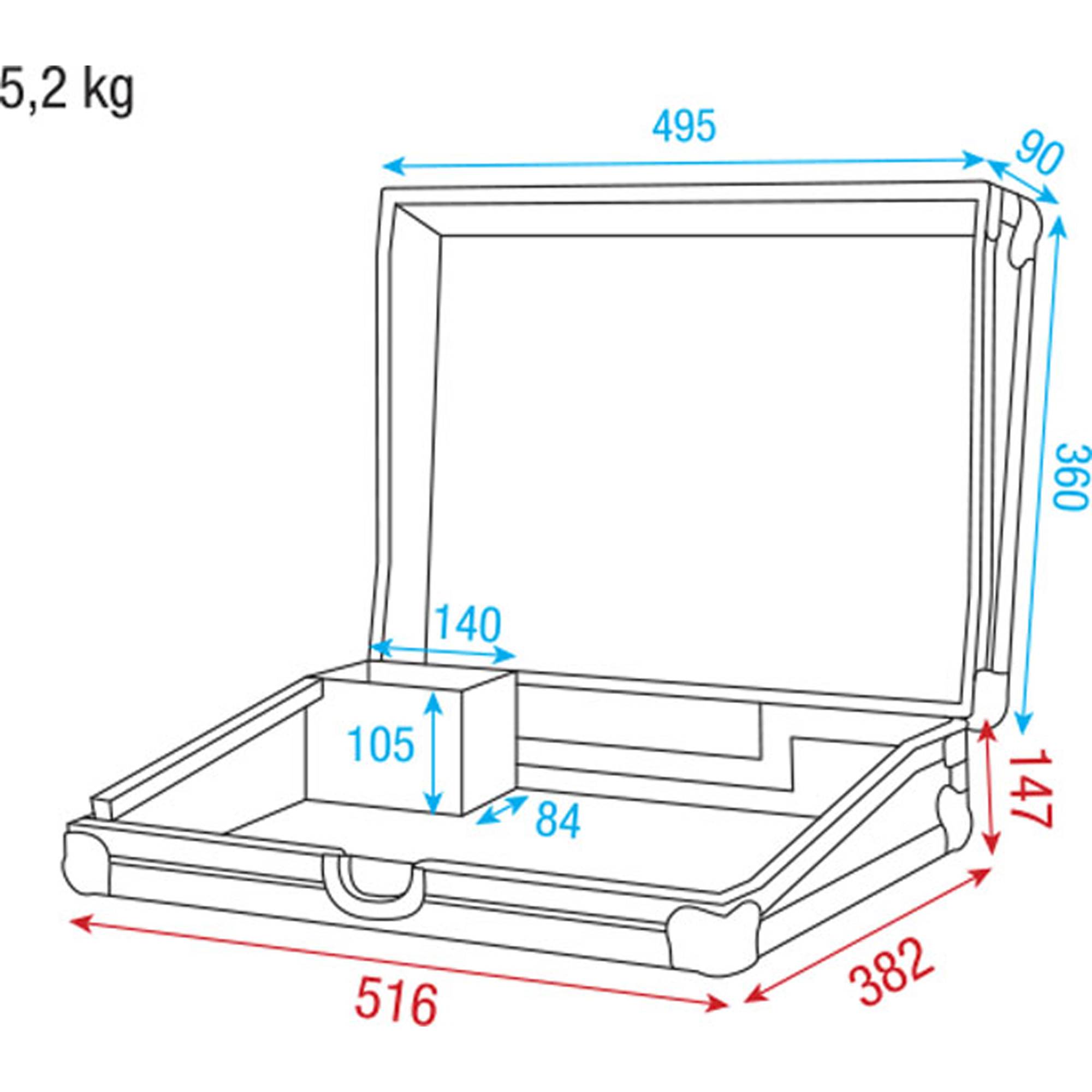 Showtec Case for Light Controller 6U Flightcase