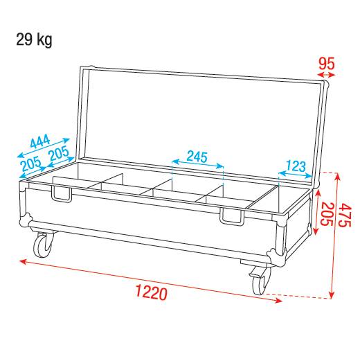 Showtec Case for 8x Spectral M800 Flightcase