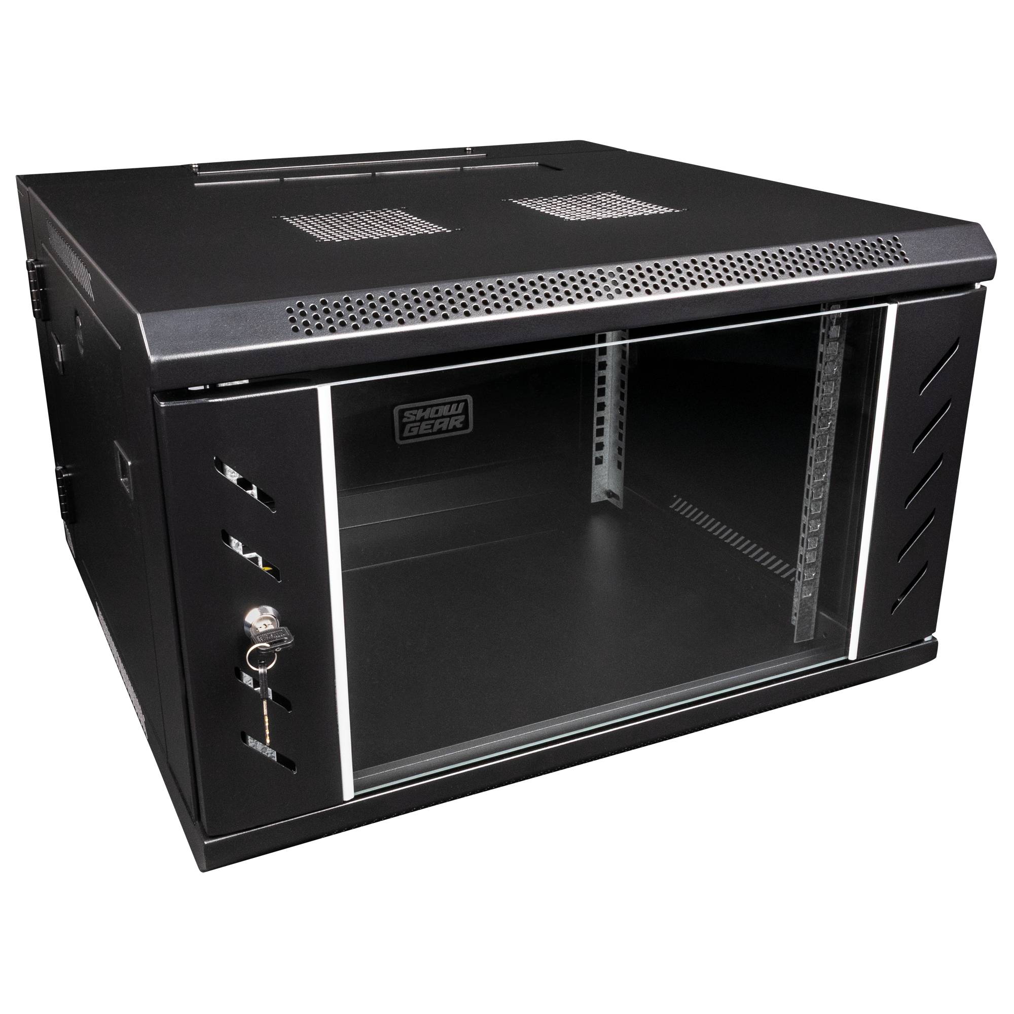 Showgear RCA-WMH-6 6U 19" Patch Panel Rack, Wandmontage, aufklappbare Rückseite