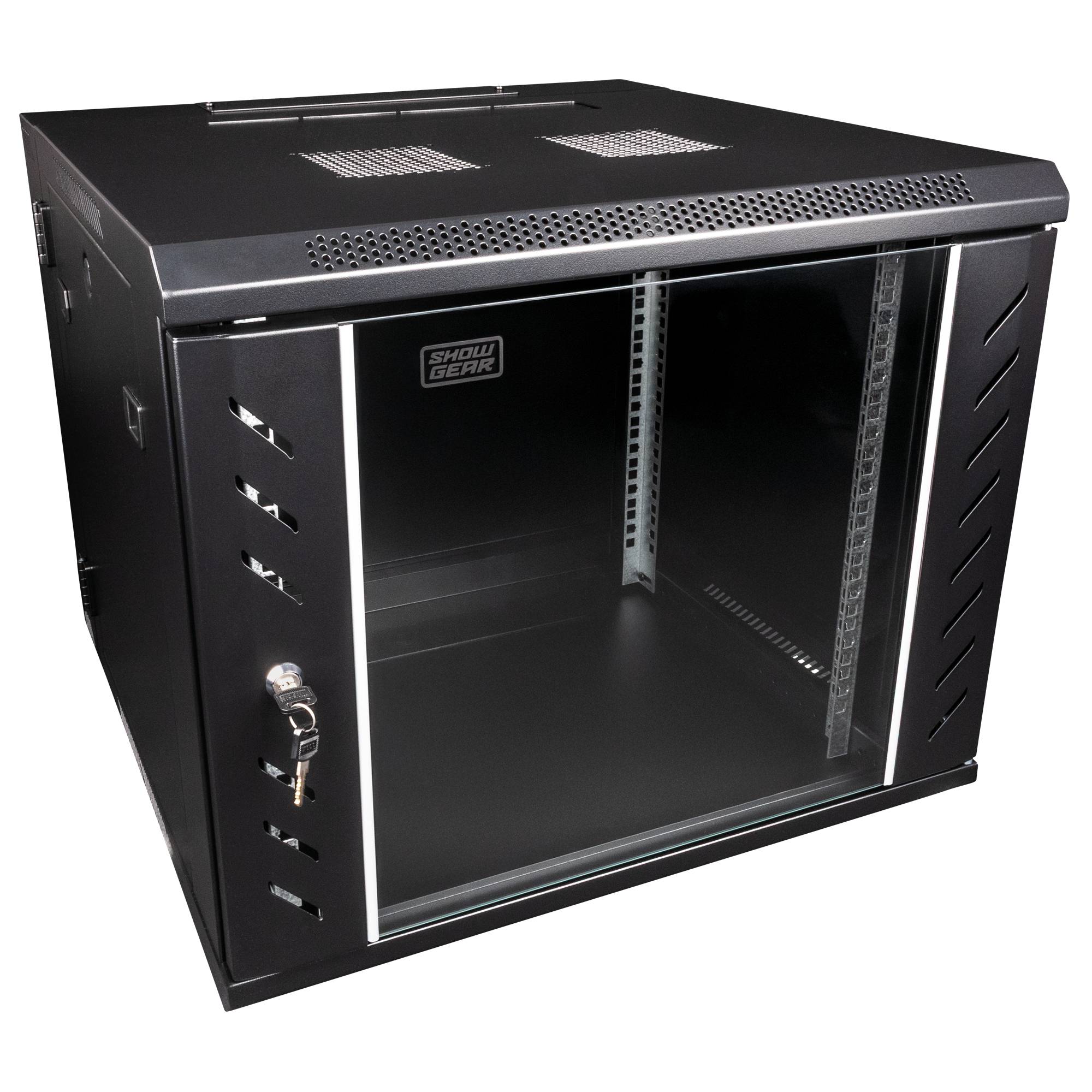 Showgear RCA-WMH-9 9U 19" Patch Panel Rack, Wandmontage, aufklappbare Rückseite