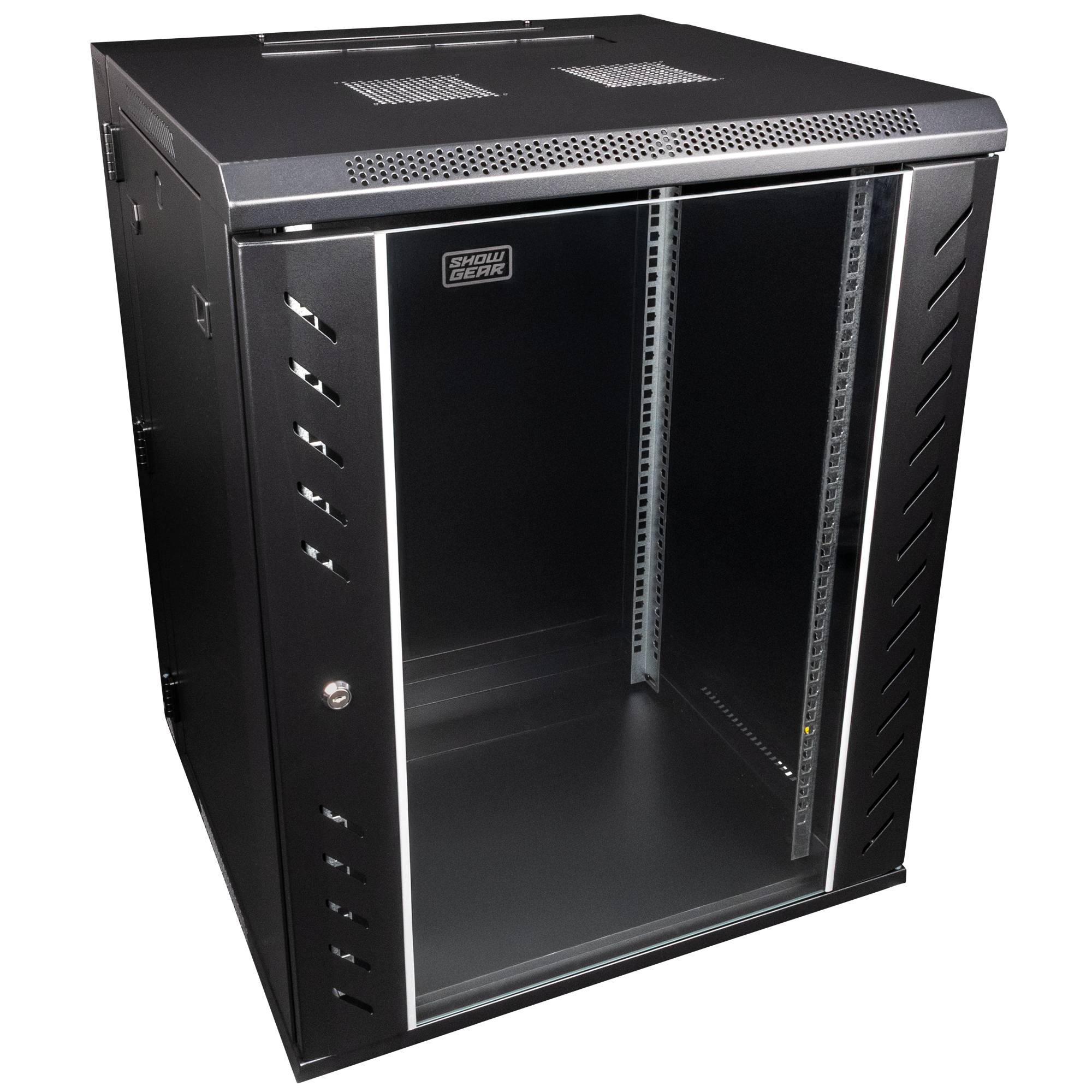 Showgear RCA-WMH-15 15U 19" Patch Panel Rack, Wandmontage, aufklappbare Rückseite