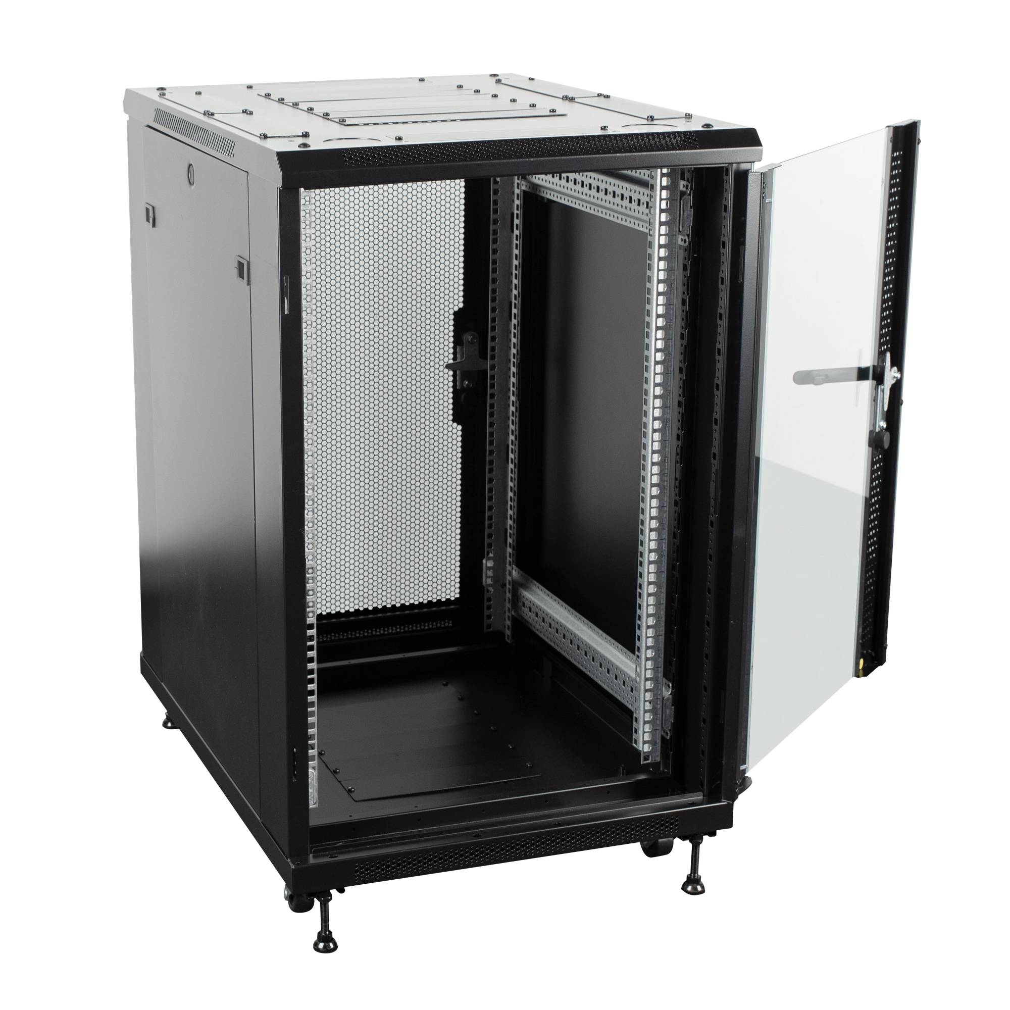 Showgear RCA-FSG-18 18 HE Netzwerkschrank mit Glastür