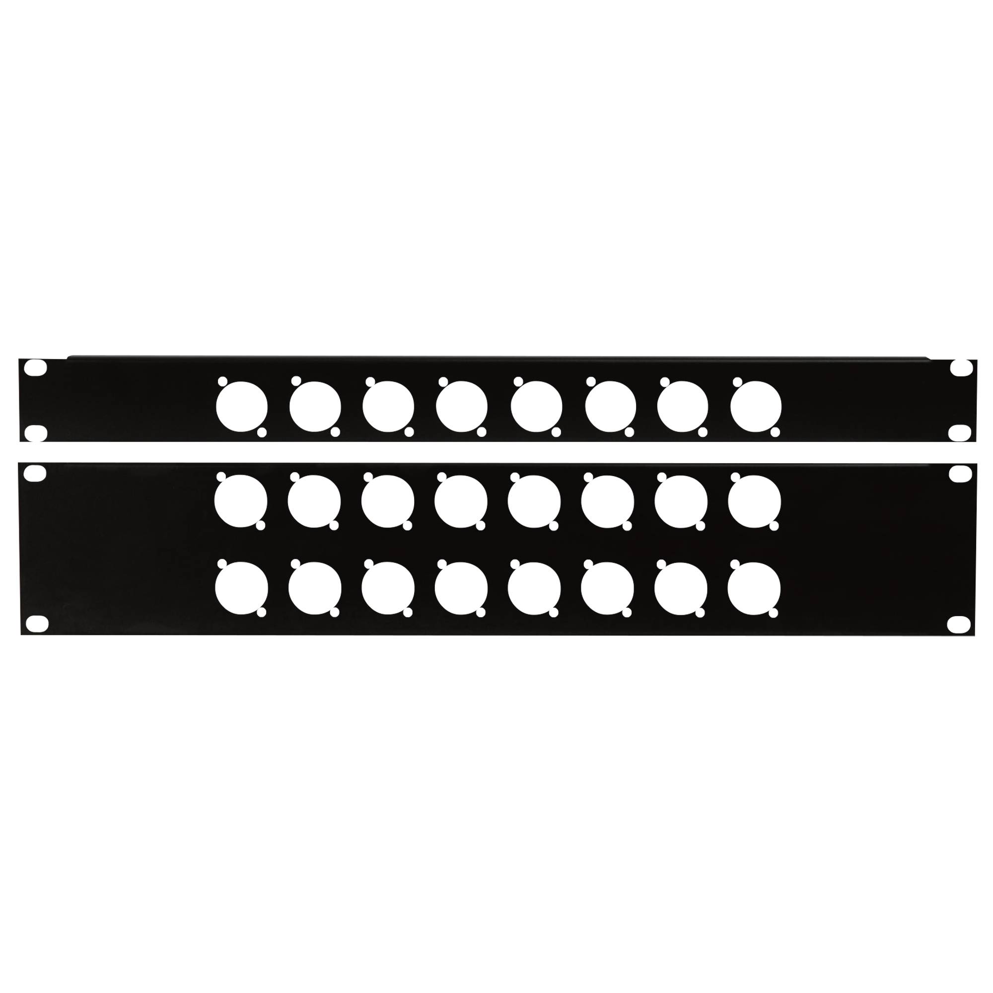 Showgear 19 Inch Connector Panel 1HE, für 8 XLR-Anschlüsse (Größe D)