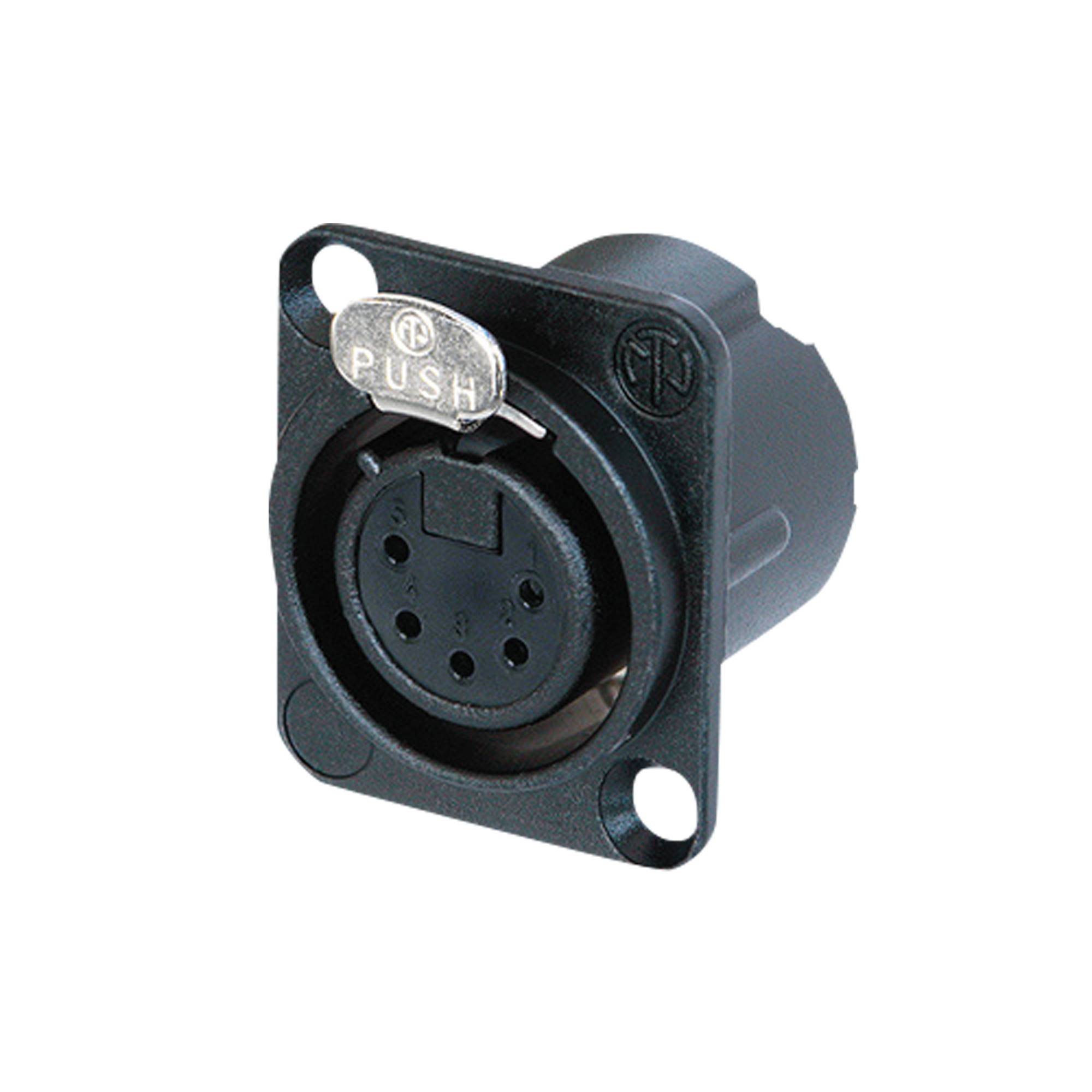 Neutrik XLR 5P Chassis - female Silberkontakte - schwarz - Metallgehäuse