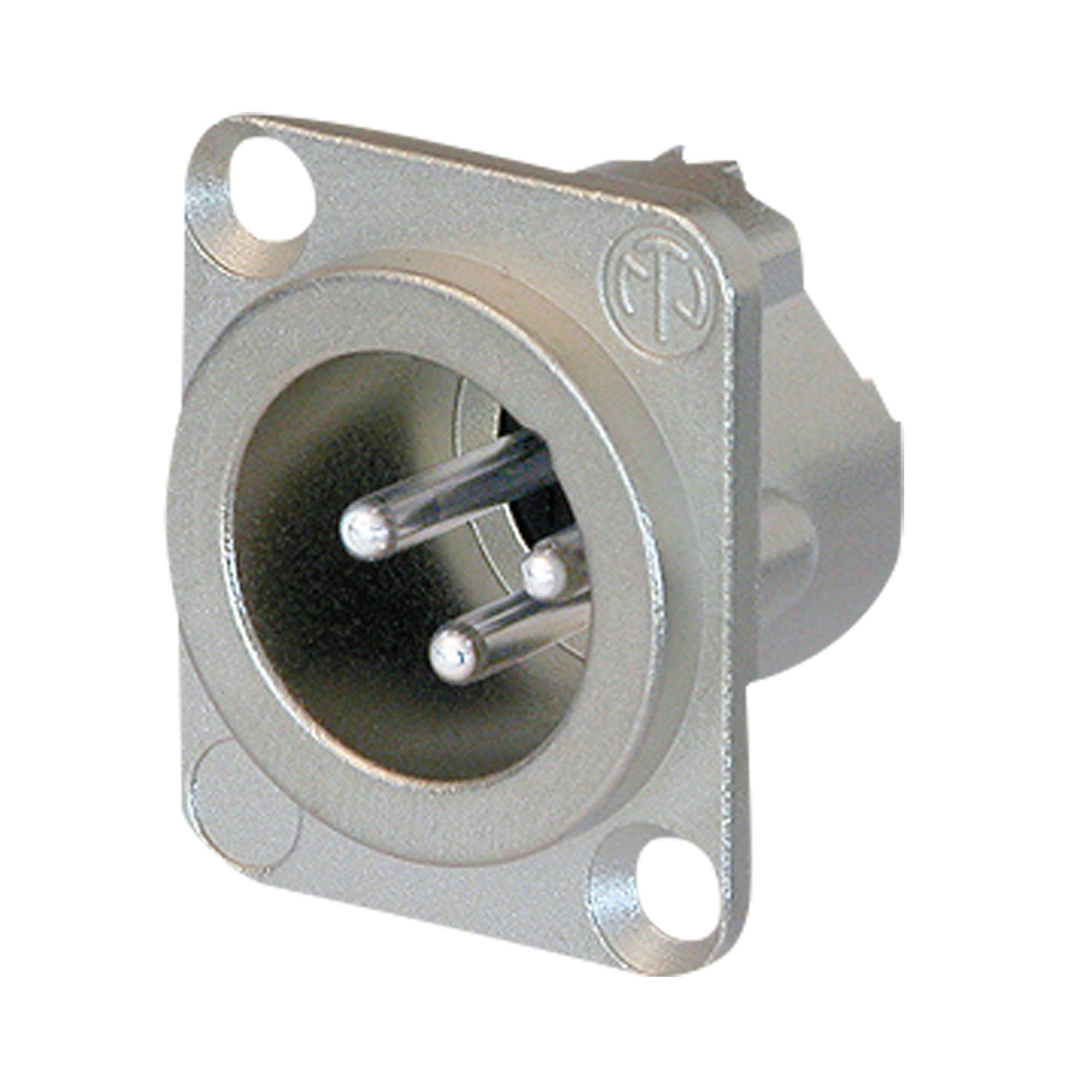 Neutrik XLR 3P Chassis - male Silberkontakte - Nickelgehäuse