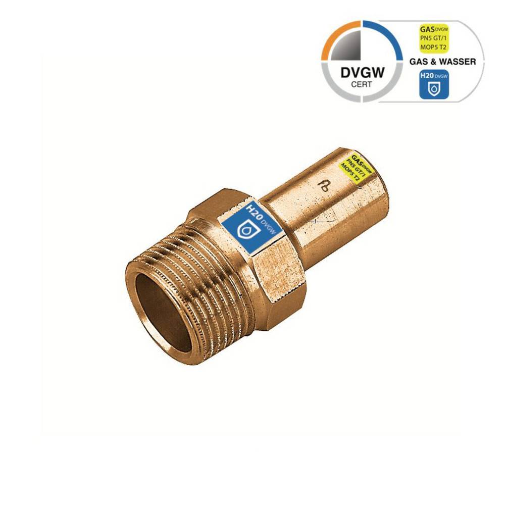 Sanpro Pressfitting Kupfer Einsteckstück mit Außengewinde, Größe V 28 - 1''