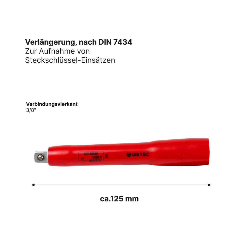 WETEC Verlängerung, 1.000 V, 125 mm, 3/8 "