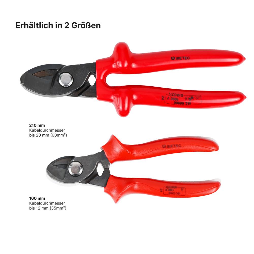 WETEC Kabelschere, 1.000 V, 12 mm / 35 mm², 160 mm