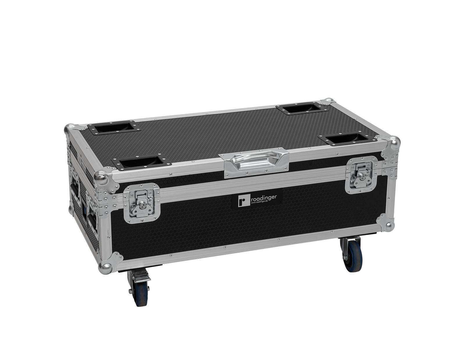 ROADINGER Flightcase 6x AKKU IP UP-4 Plus HCL Spot WDMX mit Ladefunktion