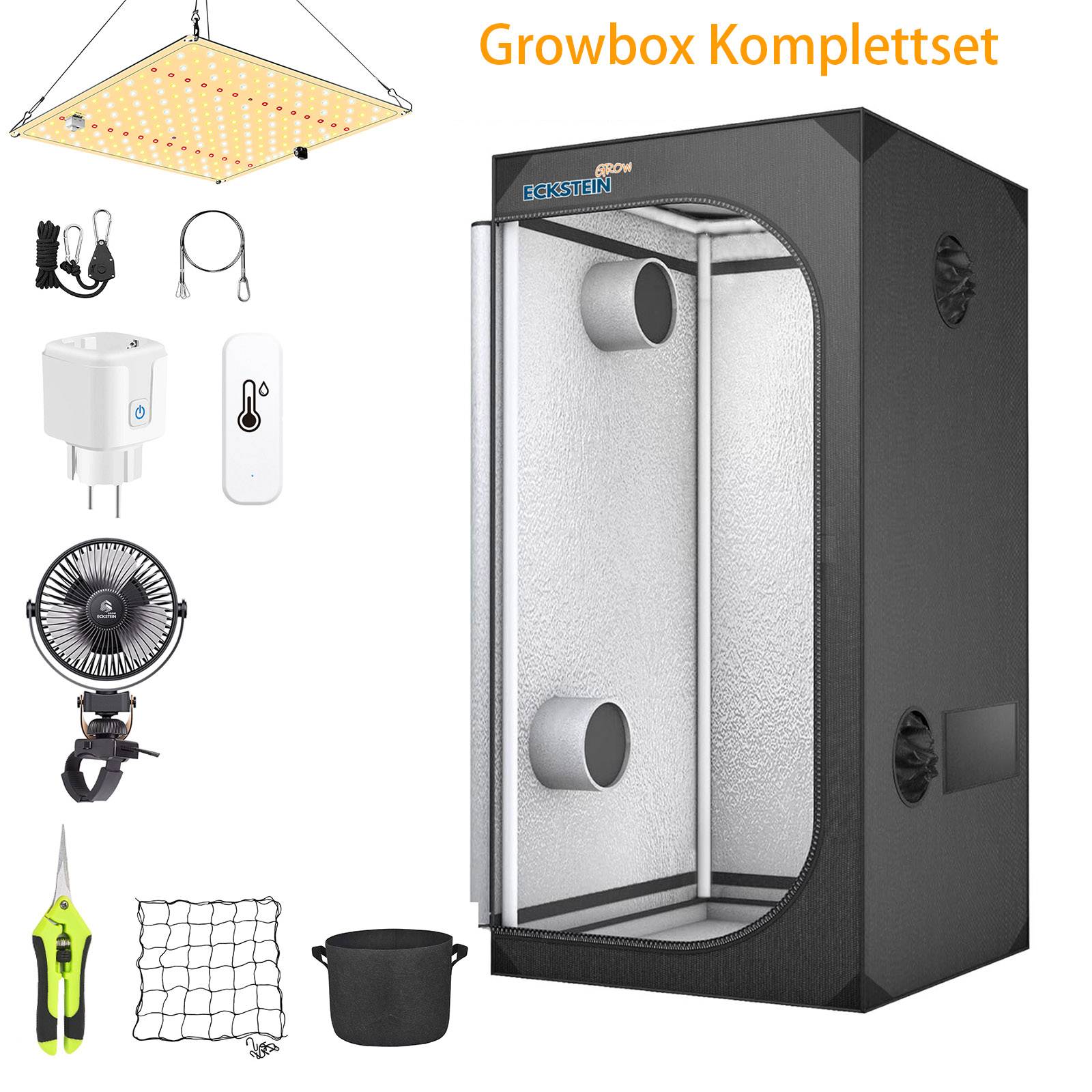 Growbox Komplettset 60x60x140 cm mit 85W LED Pflanzenwachstumslampe, Anbauzelt, Gewächshaus-Komplettset
