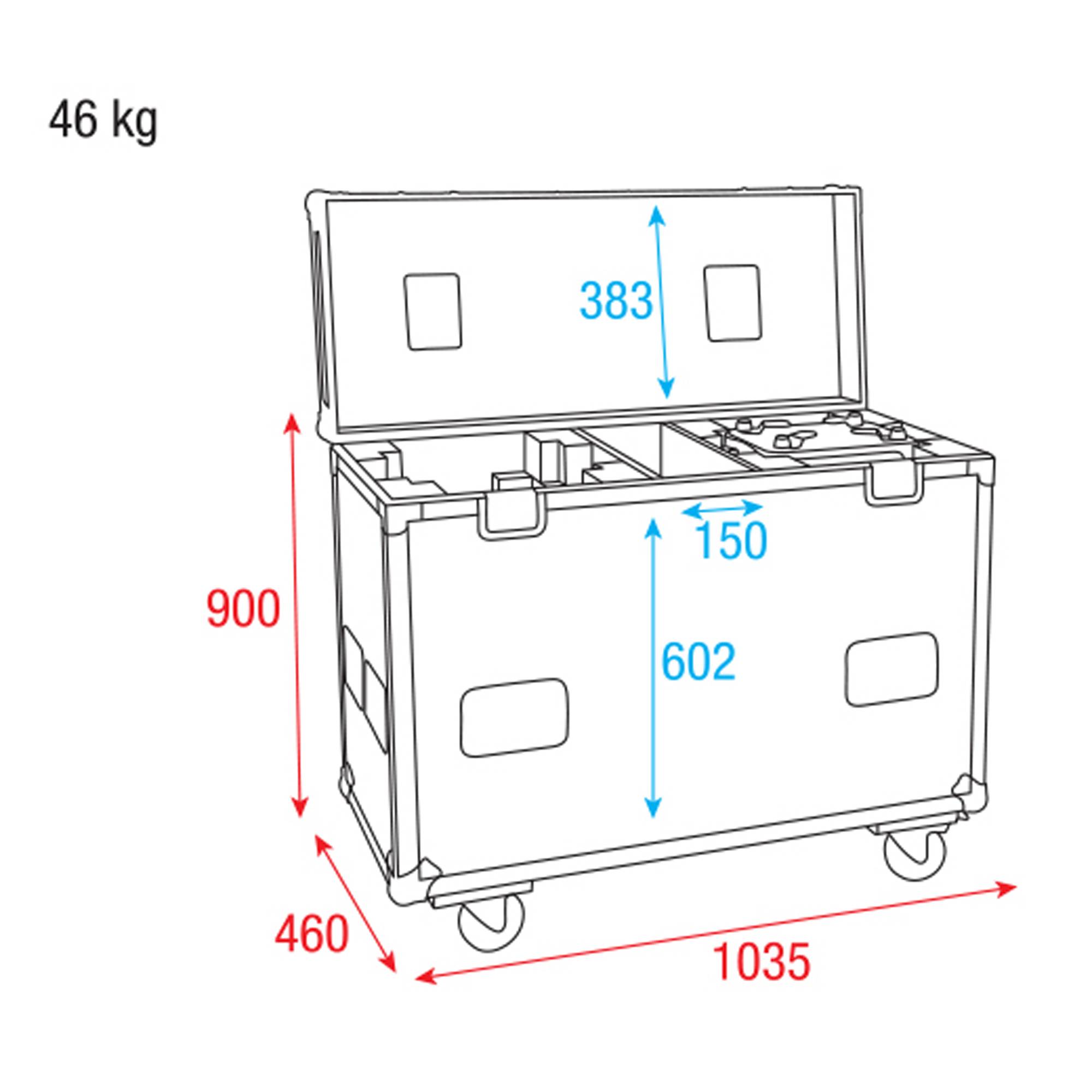 Showtec Case for 2x Phantom 12R Hybrid Flightcase