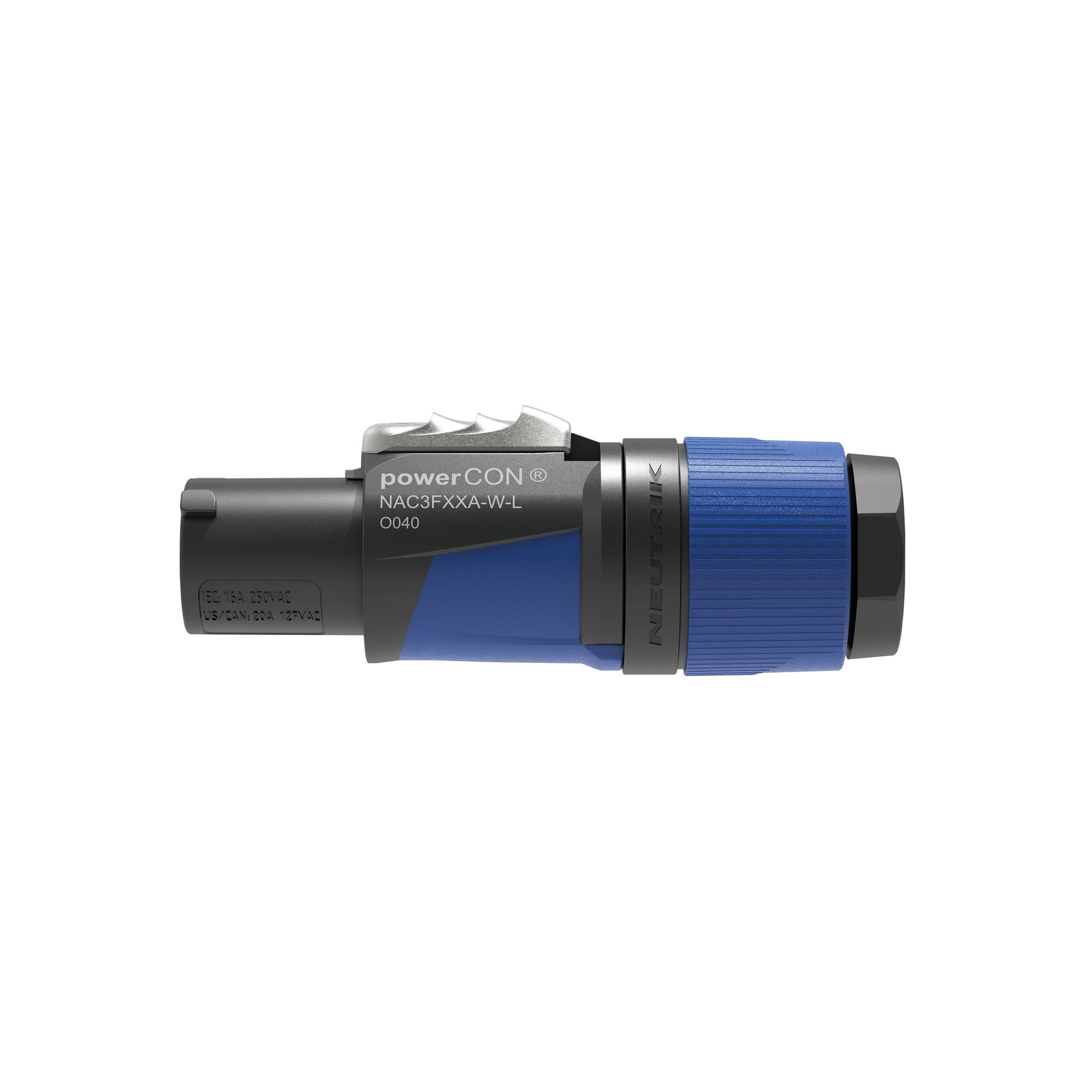 Neutrik PowerCON Connector - L Grau-blaues Gehäuse - große Kabeldurchmesser