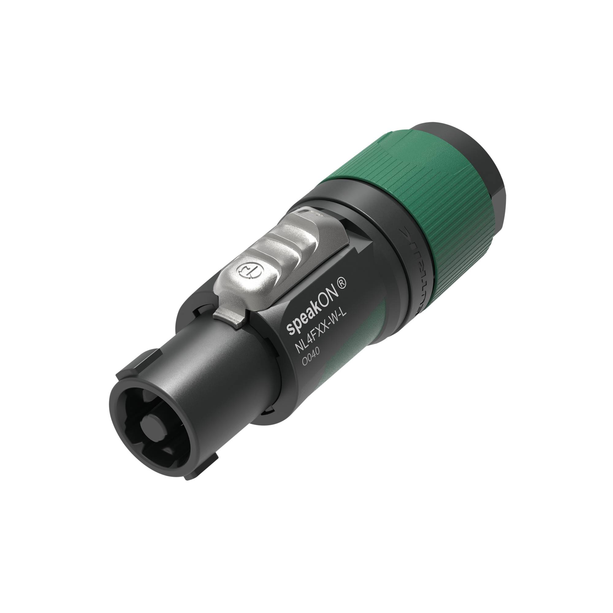 Neutrik speakON 4P Cable Connector - L Schwarz-grünes Gehäuse - Große Kabeldurchmesser