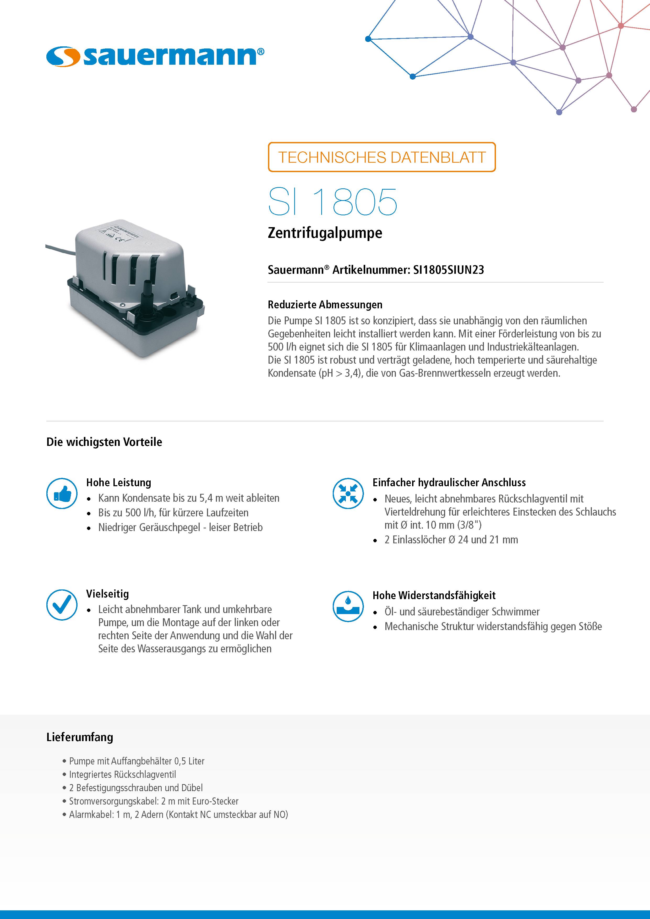 Sauermann SI-1805 Zentrifugalpumpe