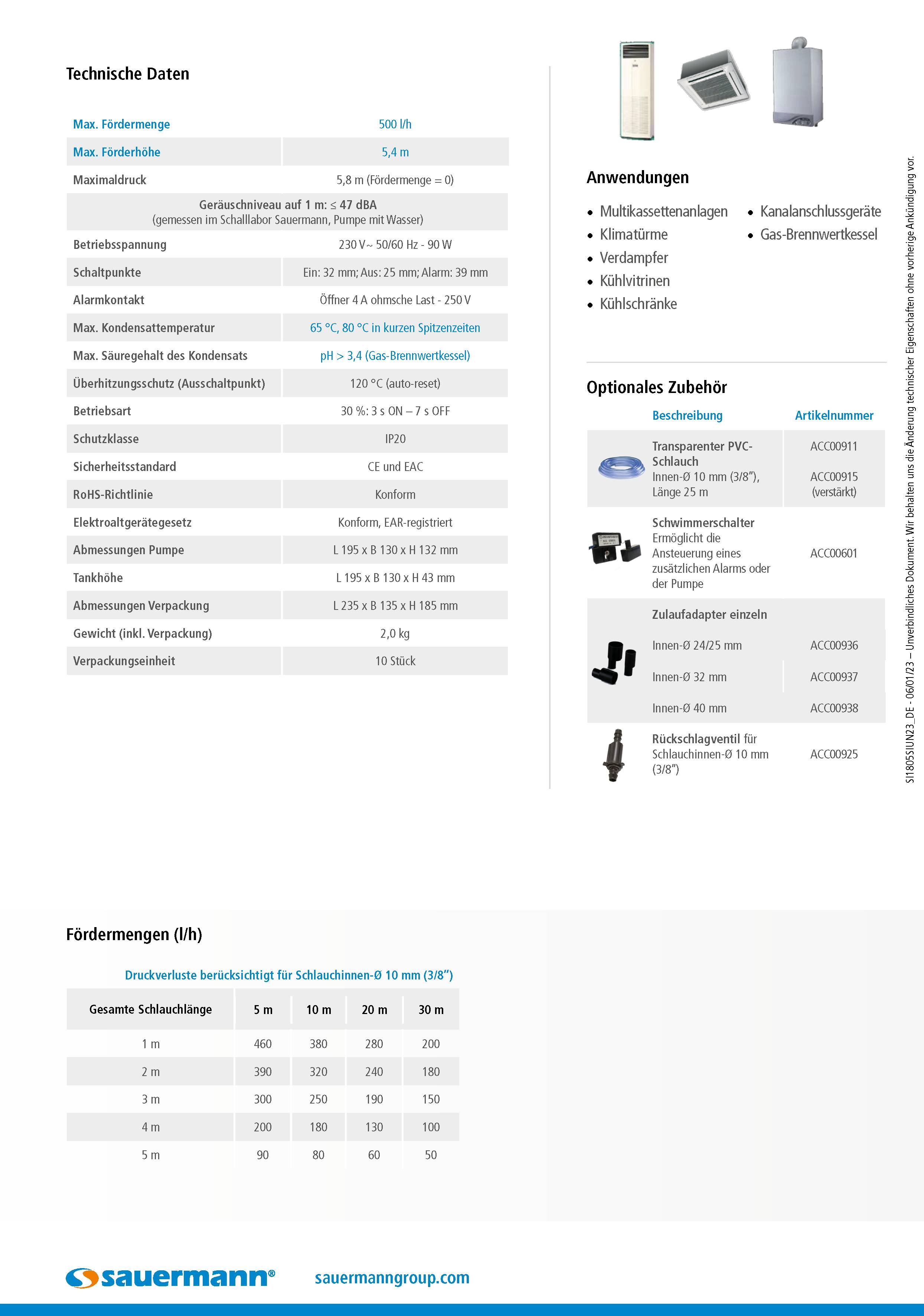 Sauermann SI-1805 Zentrifugalpumpe