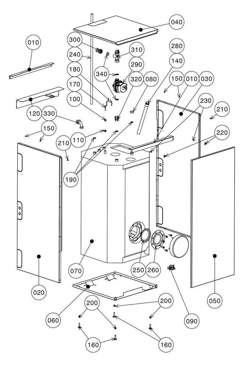 Wolf TopLine Schichtenspeicher TS Inhalt 160 Liter, für Ölbrennwertkessel