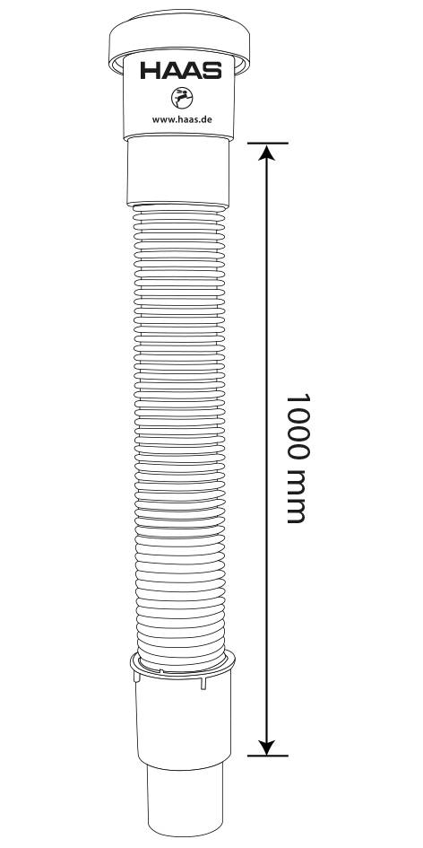HT Anschlussschlauch flexibel, 1000 mm, Muffe DN 50, Spitzende DN 40/50, grau