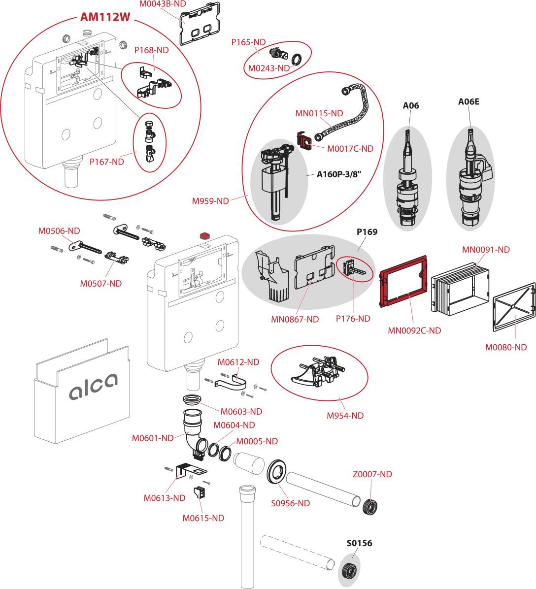 AM112 Basicmodul WC Spülkasten für Einmauerung
