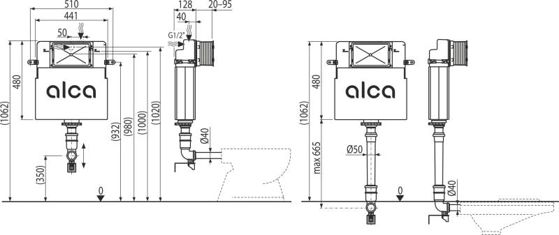 AM112 Basicmodul WC Spülkasten für Einmauerung