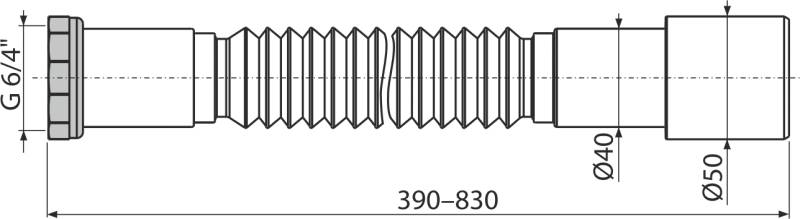 A780 Flexianschluss Metallmutter 6/4"×40/50