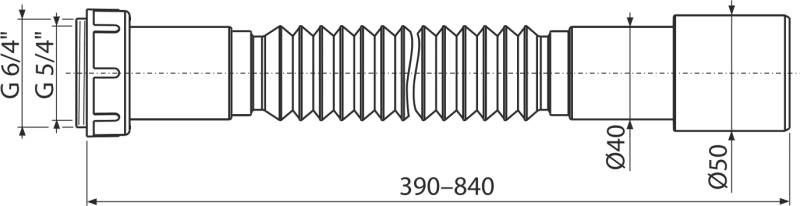 A793 Flexianschluss 6/4" mit Reduktion 5/4"×50/40 Kunststoffmutter