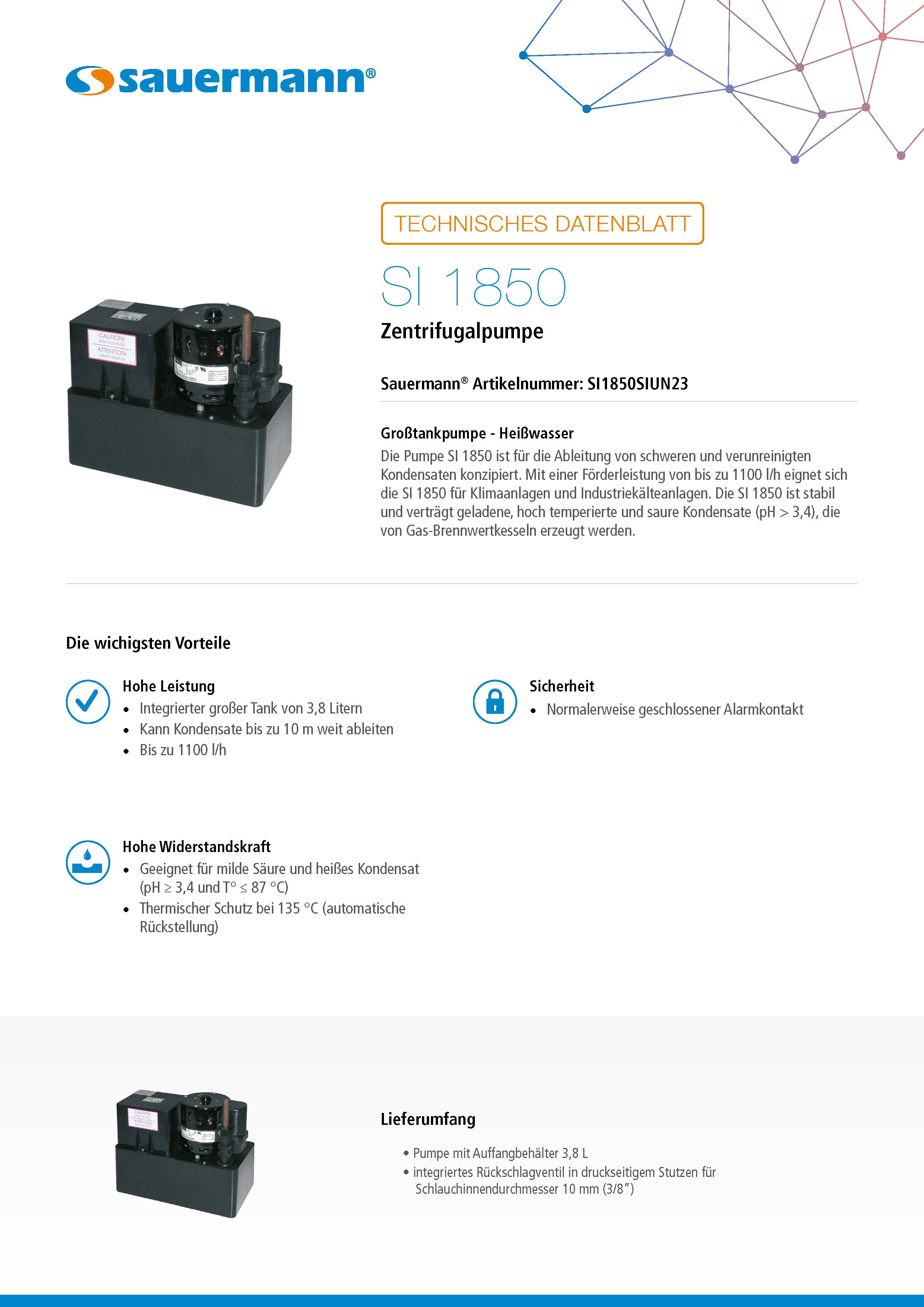 Sauermann SI 1850 Leistungsstarke Zentrifugalpumpe