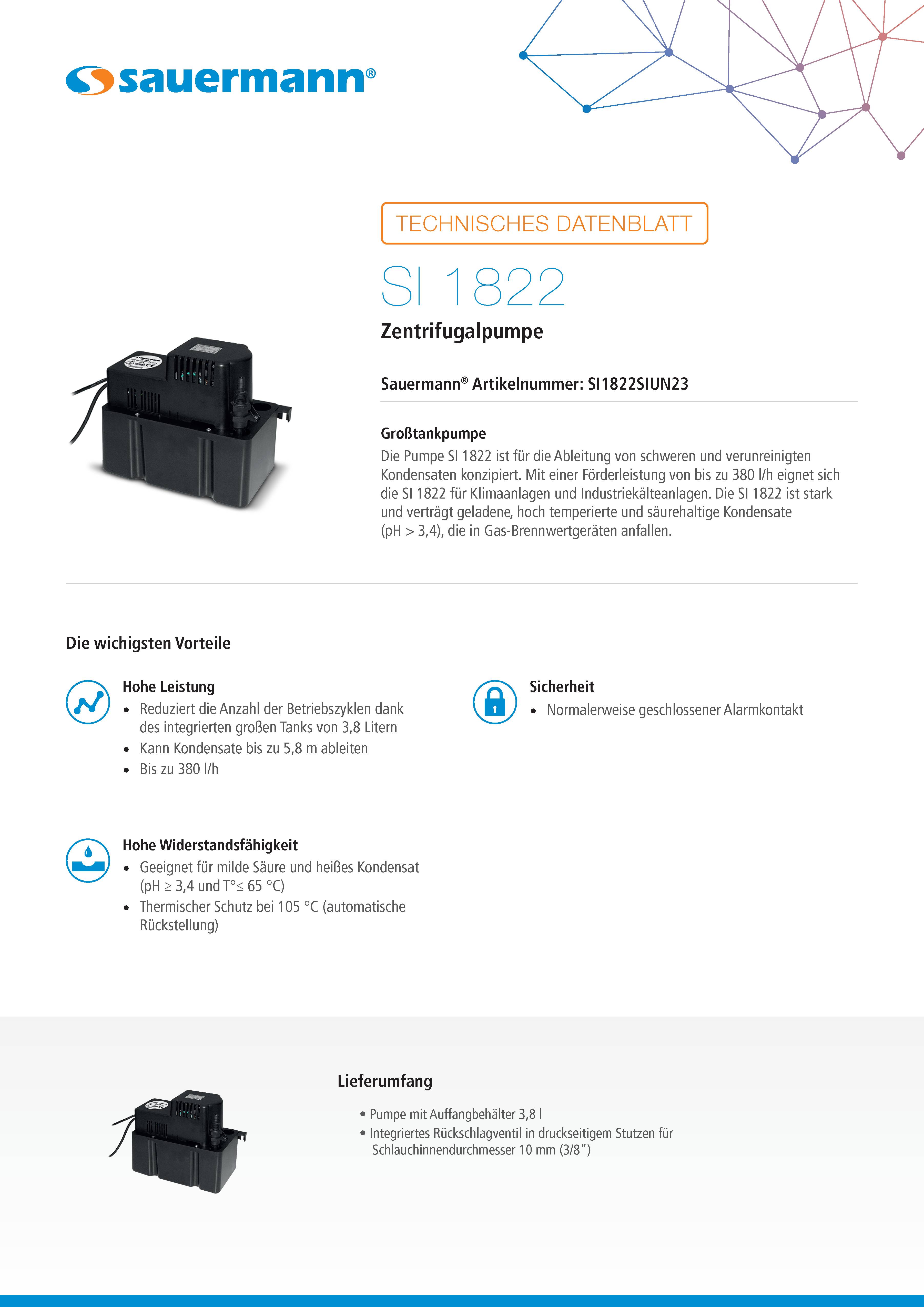 Sauermann SI 1822 Leistungsstarke Zentrifugalpumpe
