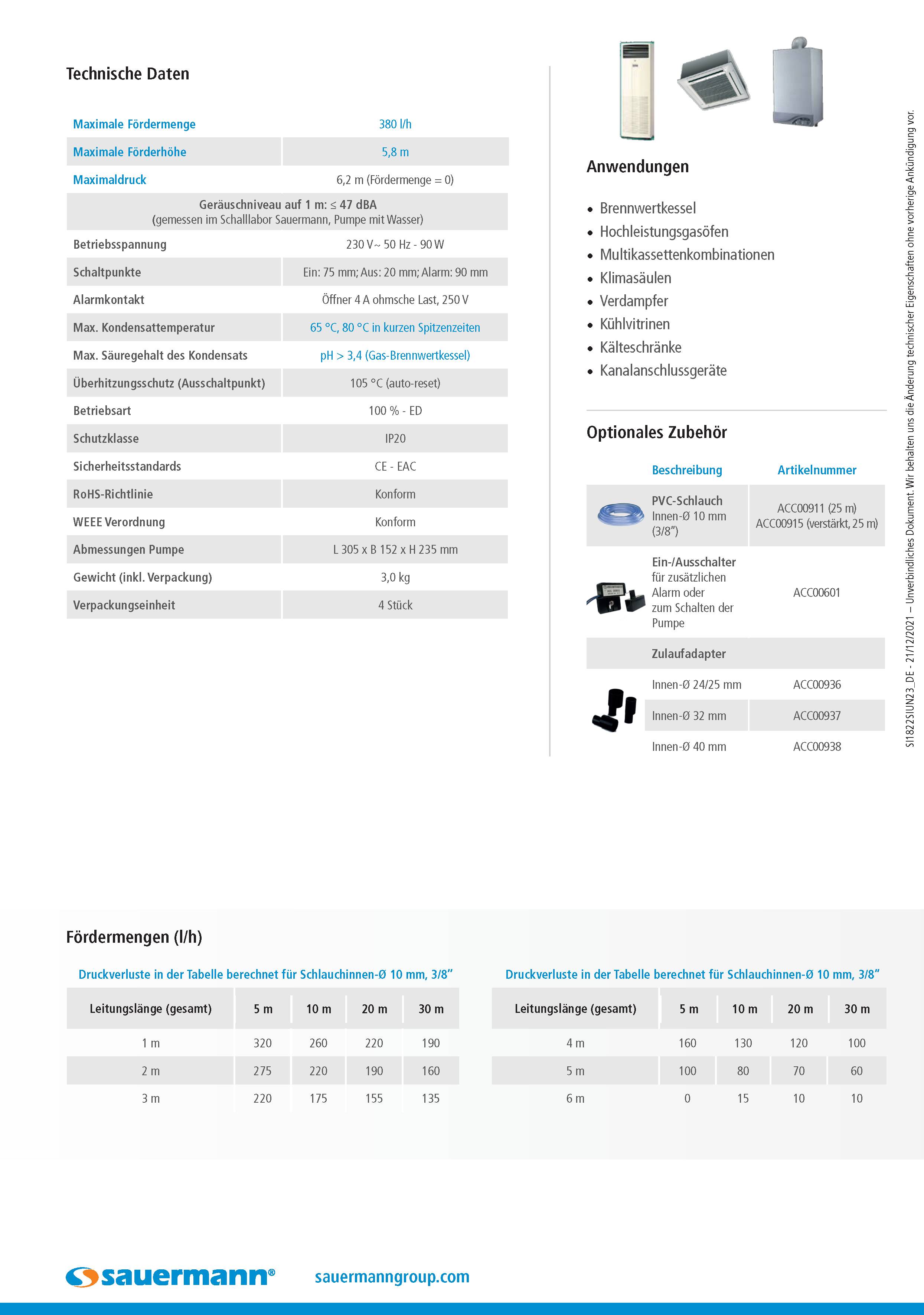 Sauermann SI 1822 Leistungsstarke Zentrifugalpumpe