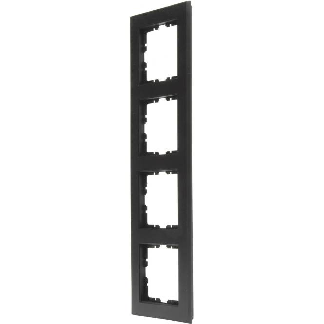 Kopp HK07-Abdeckrahmen 4-fach 402850003 Farbe:schwarz matt Install.Baumaterial Schaltermat/Geb.Steu