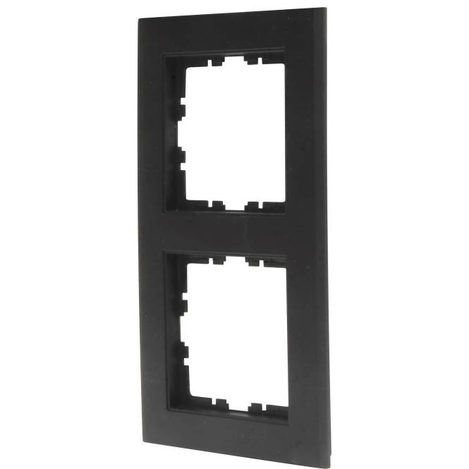 Kopp HK07-Abdeckrahmen 2-fach 402650007 Farbe:schwarz matt Install.Baumaterial Schaltermat/Geb.Steu