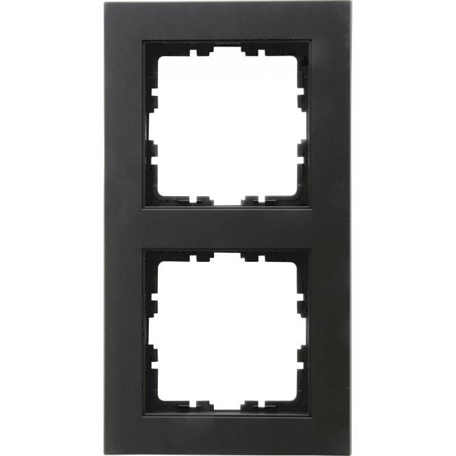 Kopp HK07-Abdeckrahmen 2-fach 402650007 Farbe:schwarz matt Install.Baumaterial Schaltermat/Geb.Steu