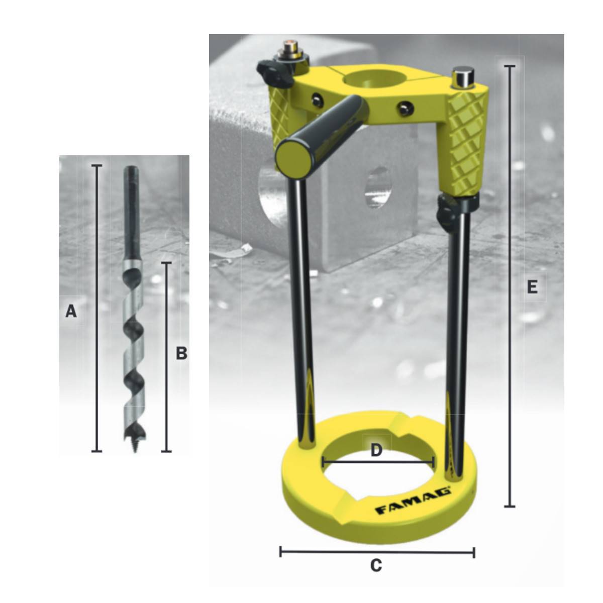 Famag Senkvorrichtung mit rundem Fuß ohne Stabilisator 1405.210