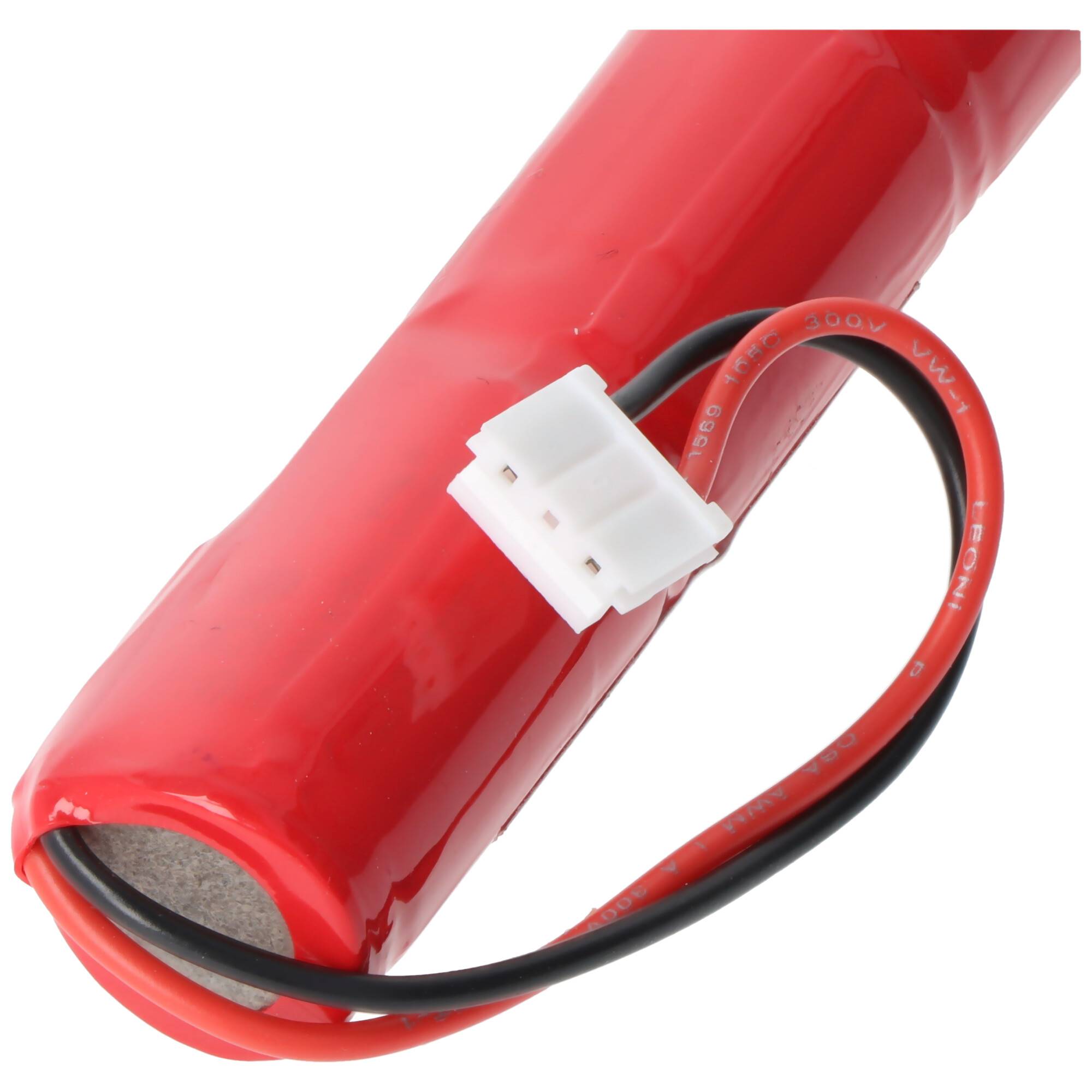 Notleuchtenakku NiMH 4,8V 750mAh, 2/3AA Size, mit Kabel und Stecker JST EHR-03, Maße 115 x 14mm