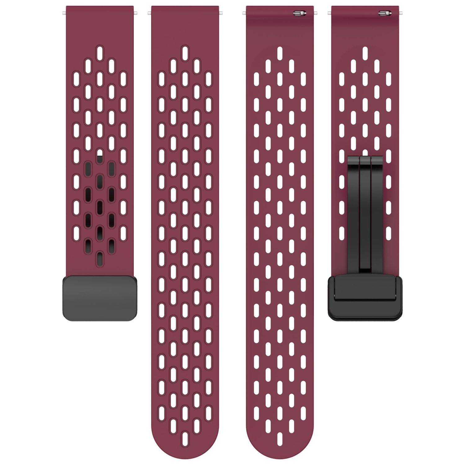 Für Huawei Watch GT 5 Pro 42mm Silikon Armband mit Magnetverschluss Schwarz