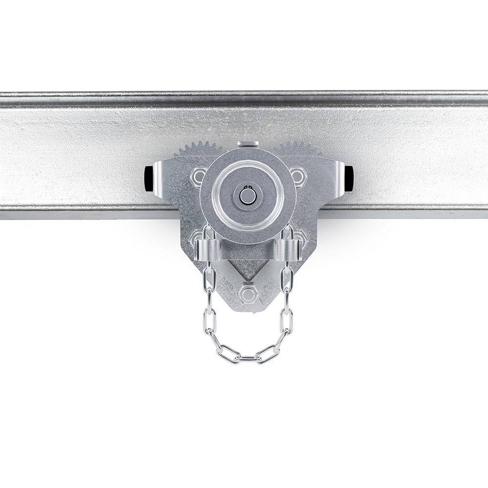 Rollfahrwerk PRO-G - Stahl verzinkt - Tragfähigkeit 1100 kg - Flanschbreite 150 bis 200 mm - Bedienungslänge 2,5 m