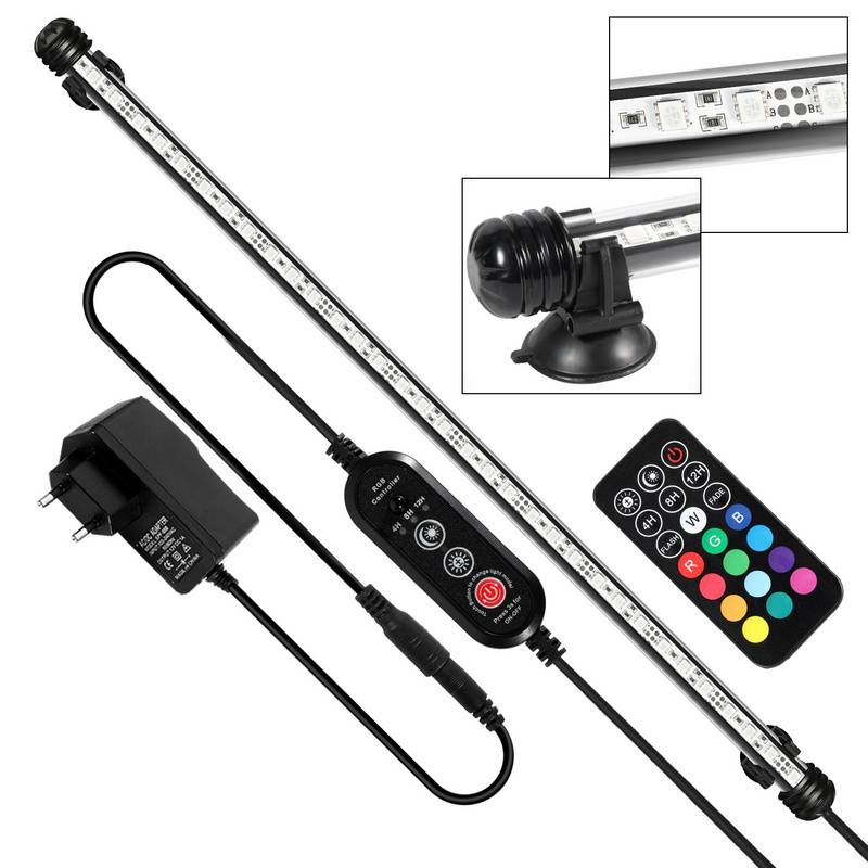 112,5 cm LED Aquarium Lampe Tank Leuchte RGB Dimmbar Unterwasser Beleuchtung mit Fernbedienung