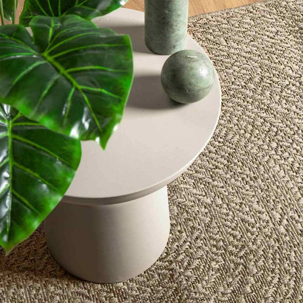 vidaXL Teppich ZIZUR Beige 140x200 cm Jute-Optik Indoor und Outdoor