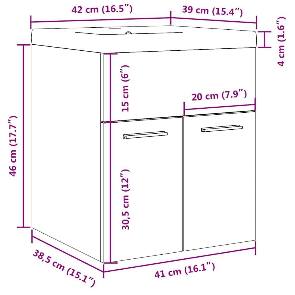 vidaXL 2-tlg. Badmöbel-Set Betongrau Holzwerkstoff