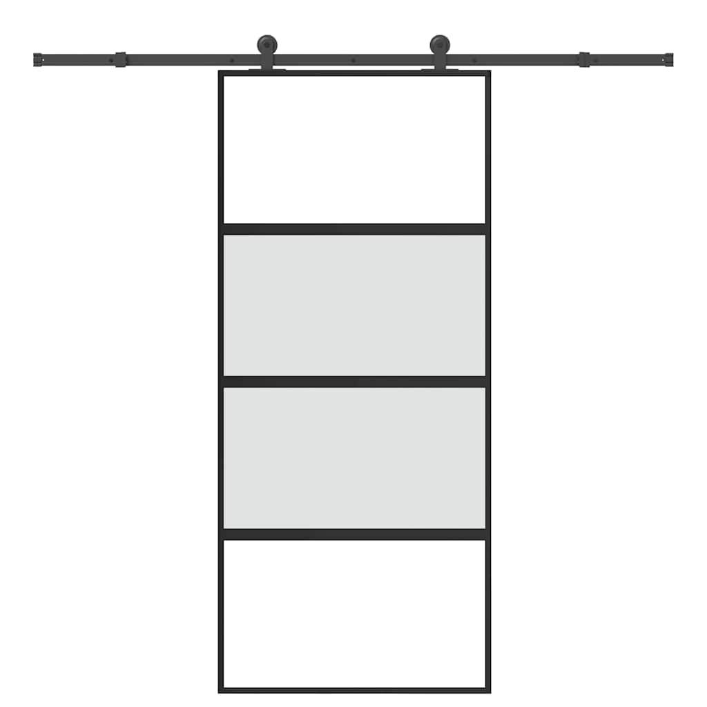 vidaXL Schiebetür mit Beschlag 90x205 cm Hartglas & Aluminium