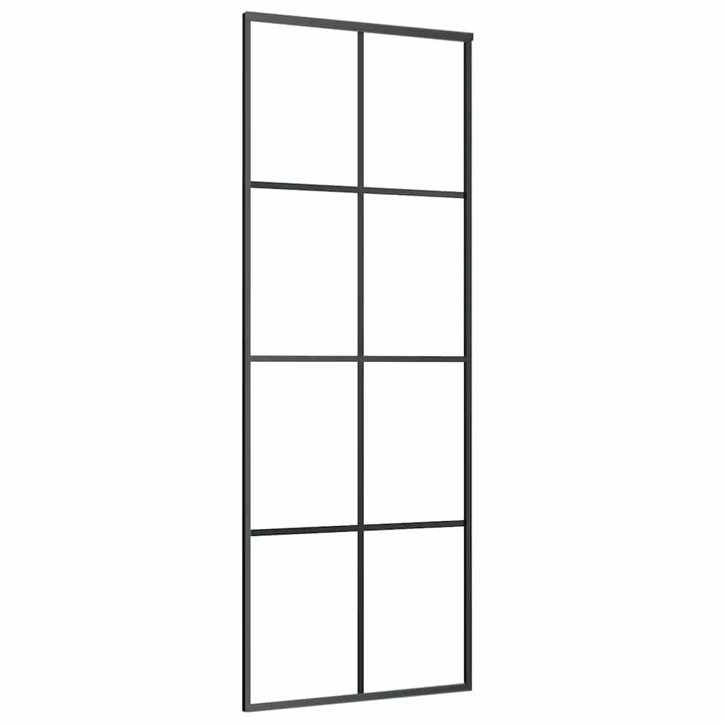 vidaXL Schiebetür mit Beschlag 76x205 cm ESG-Glas & Aluminium