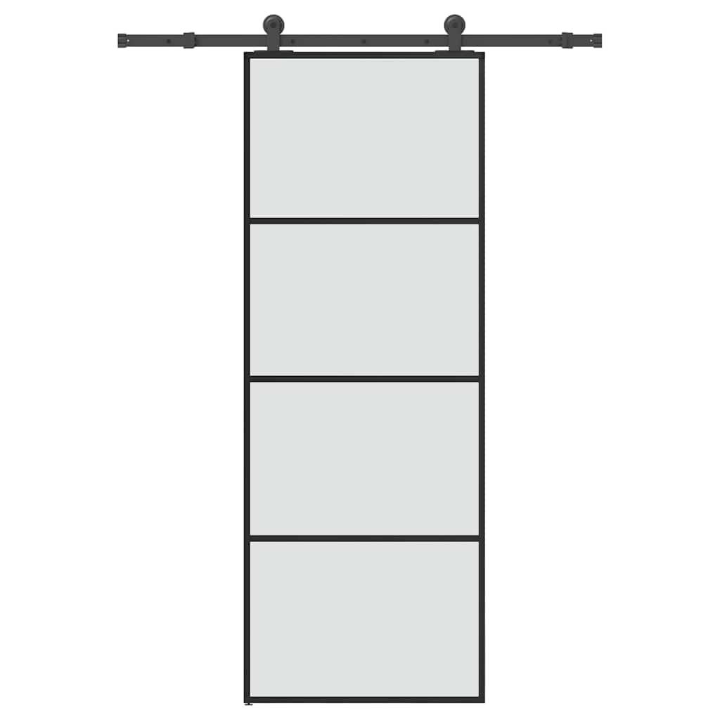 vidaXL Schiebetür mit Beschlag 76x205 cm ESG-Glas & Aluminium