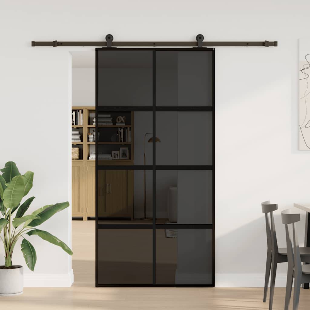 vidaXL Schiebetür mit Beschlag 102,5x205 cm Hartglas und Aluminium
