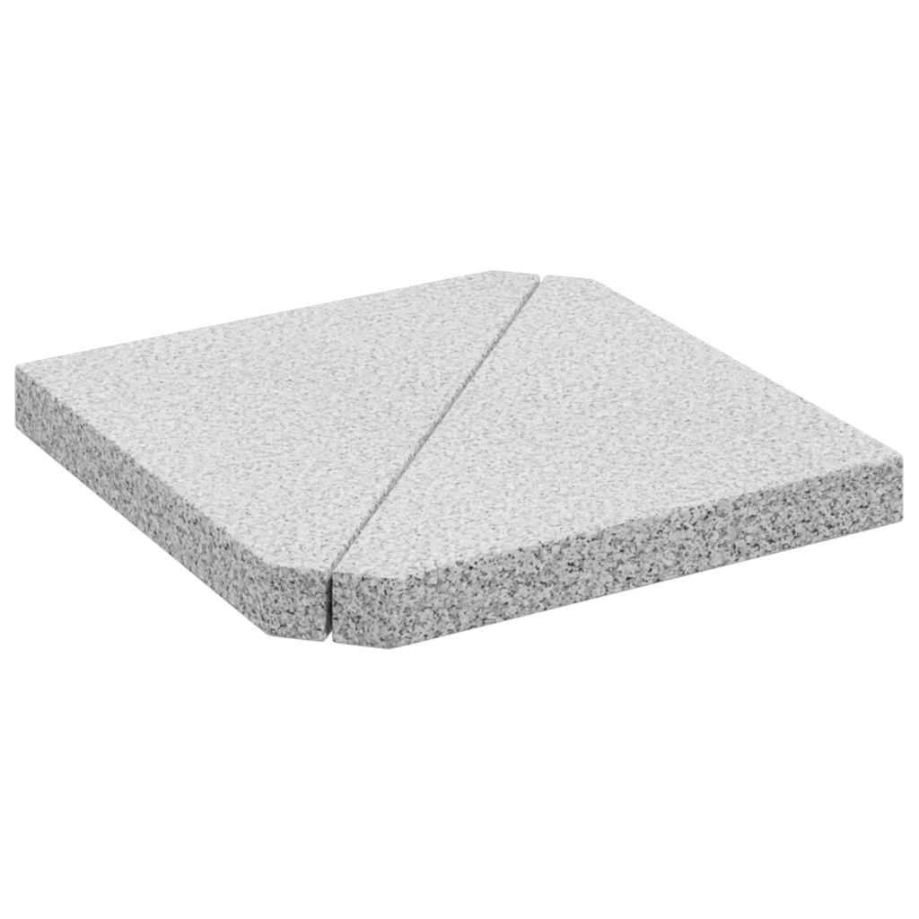 vidaXL Sonnenschirm-Gewichtsplatten 2 Stk. Grau Granit Dreieckig 14 kg