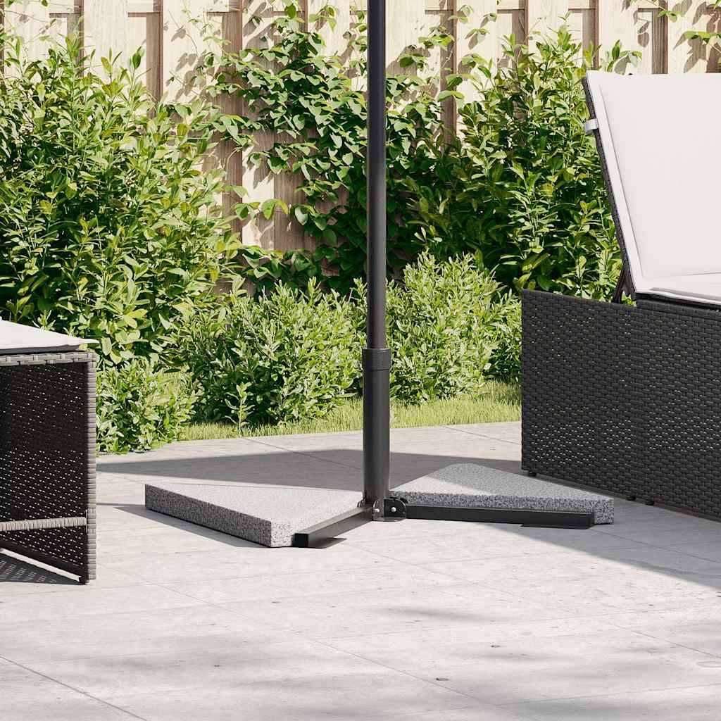 vidaXL Sonnenschirm-Gewichtsplatten 2 Stk. Grau Granit Dreieckig 14 kg