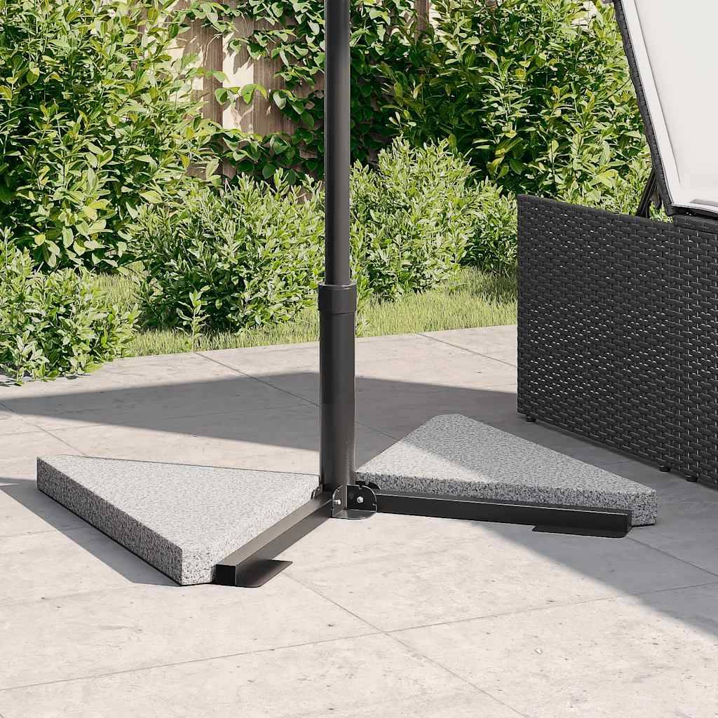 vidaXL Sonnenschirm-Gewichtsplatten 2 Stk. Grau Granit Dreieckig 14 kg