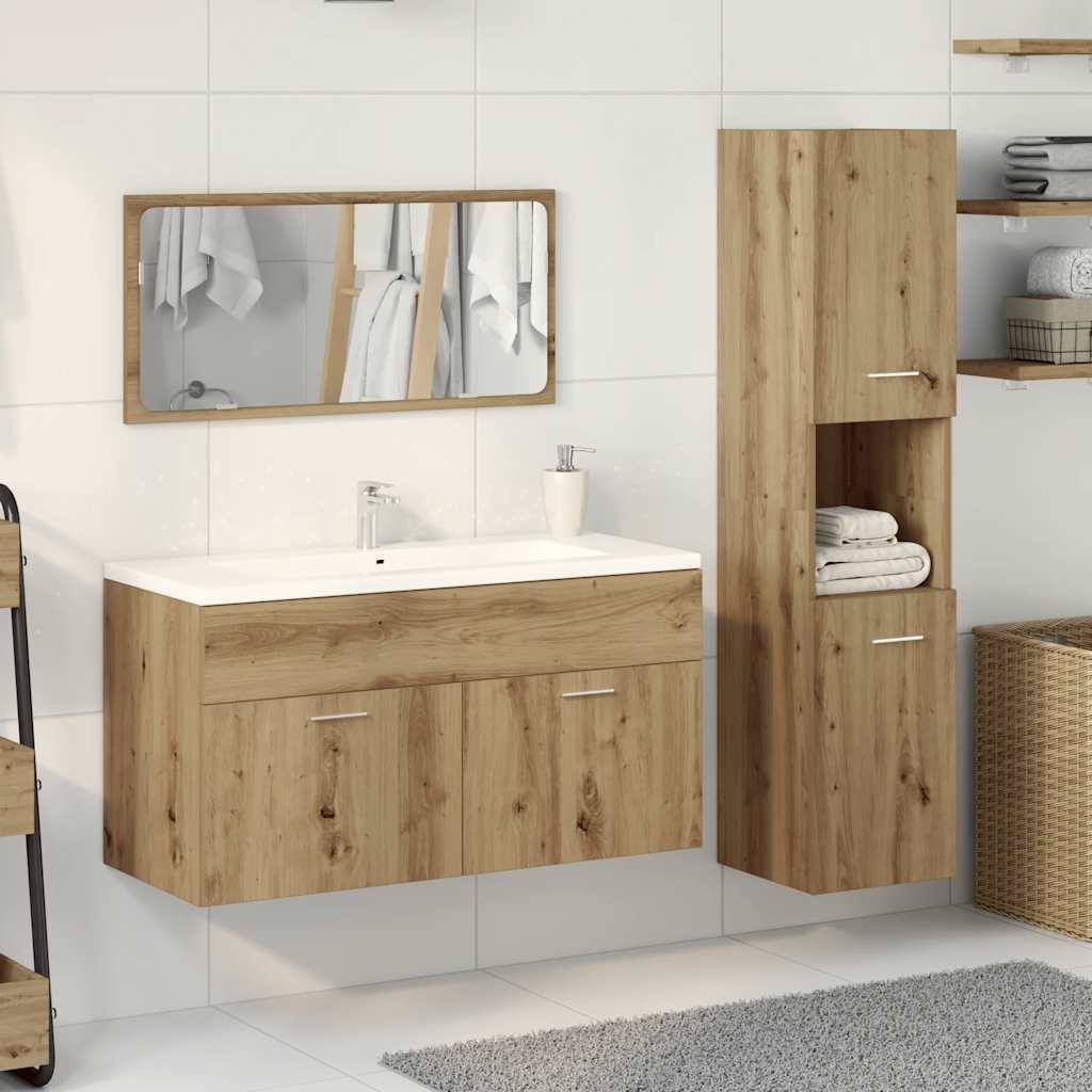 vidaXL 3-tlg. Badmöbel-Set Artisan-Eiche Holzwerkstoff