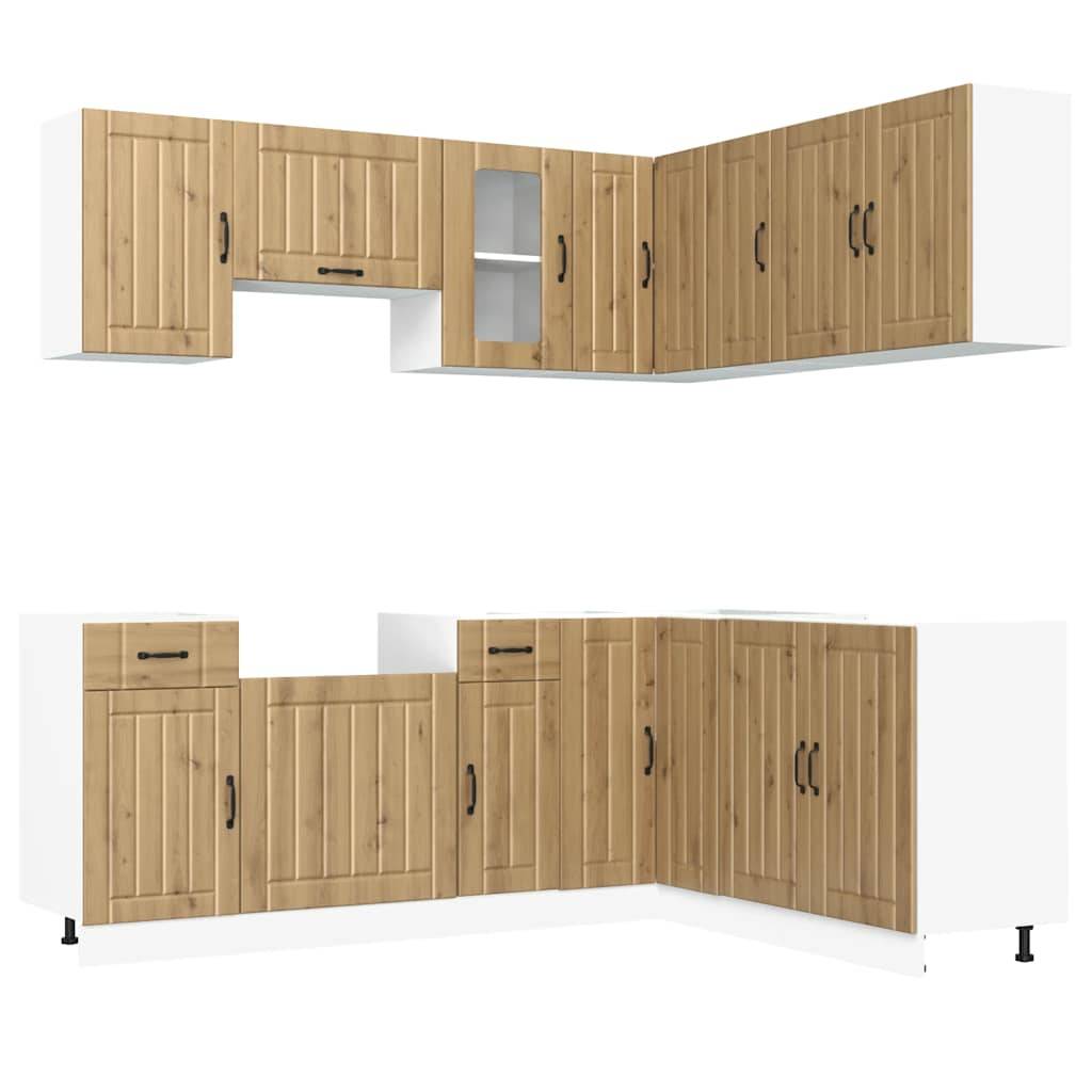 vidaXL 11-tlg. Küchenschrank-Set Lucca Artisan-Eiche Holzwerkstoff